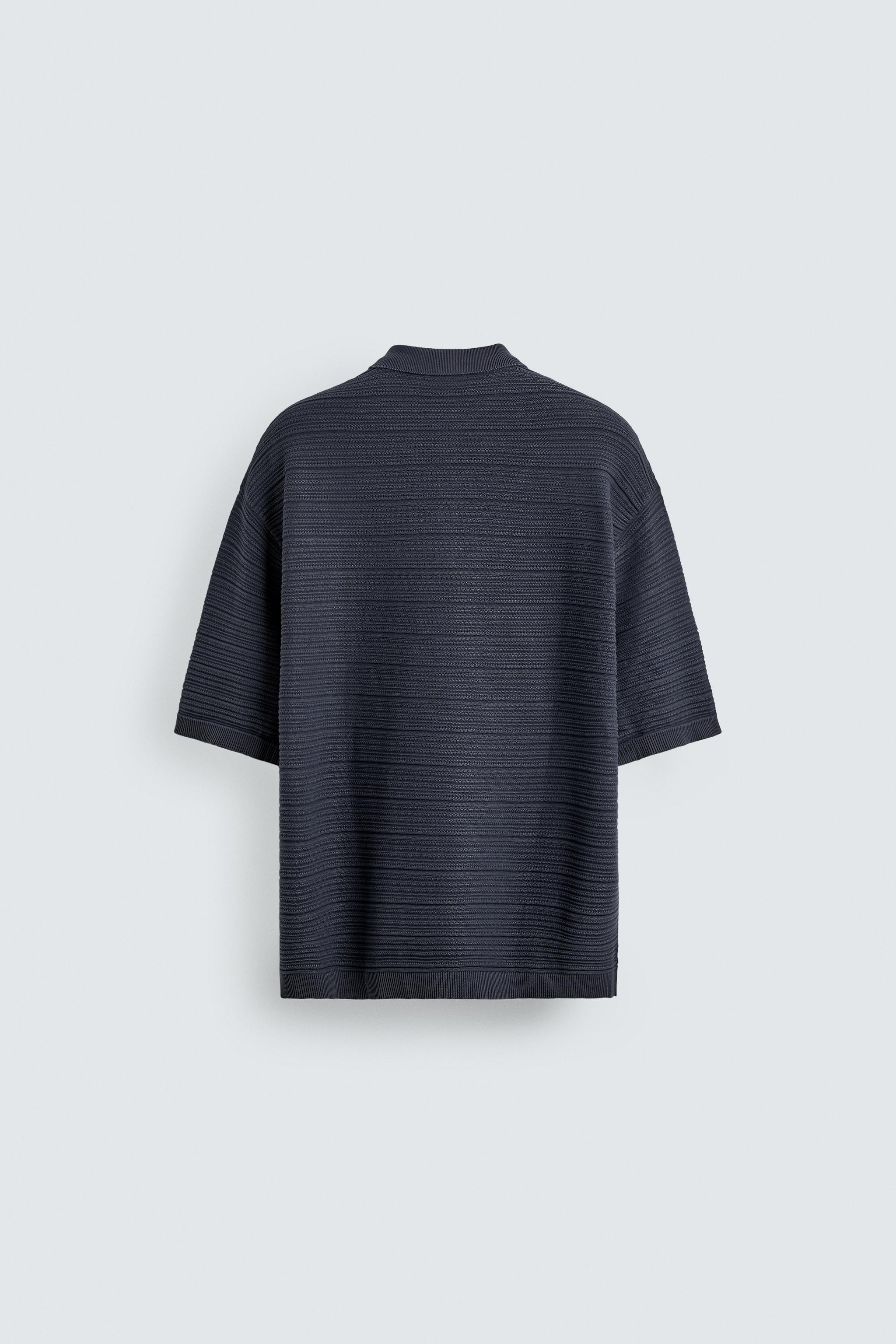 POLO EN MAILLE DÉLAVÉE COUPE DÉCONTRACTÉE